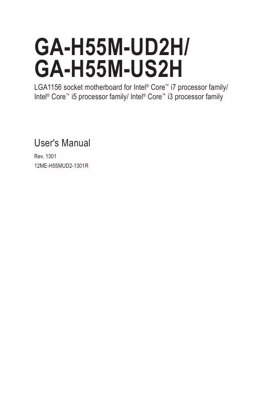 Mode d'emploi GIGABYTE GA-H55M-UD2H