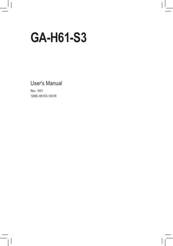 Mode d'emploi GIGABYTE GA-H61-S3