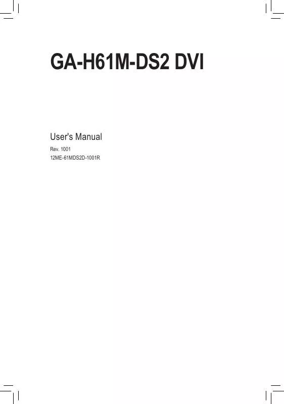 Mode d'emploi GIGABYTE GA-H61M-DS2 DVI