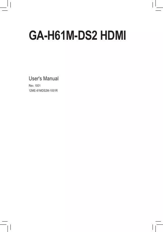 Mode d'emploi GIGABYTE GA-H61M-DS2 HDMI