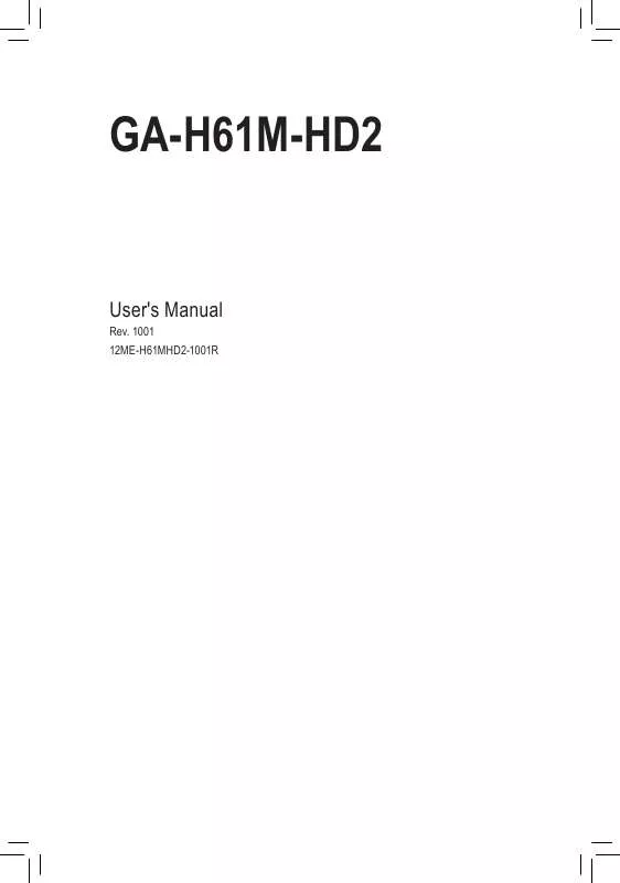 Mode d'emploi GIGABYTE GA-H61M-HD2
