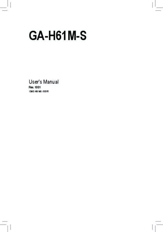 Mode d'emploi GIGABYTE GA-H61M-S