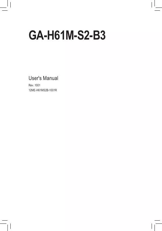 Mode d'emploi GIGABYTE GA-H61M-S2-B3