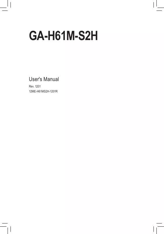 Mode d'emploi GIGABYTE GA-H61M-S2H