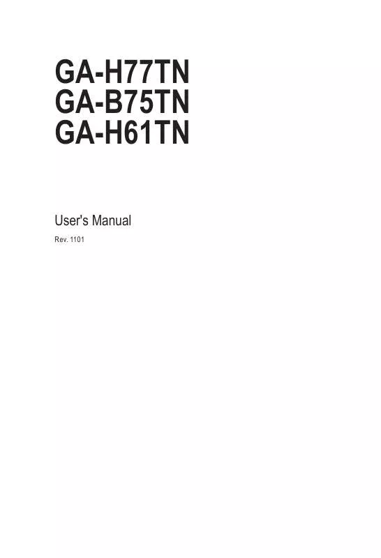 Mode d'emploi GIGABYTE GA-H61TN