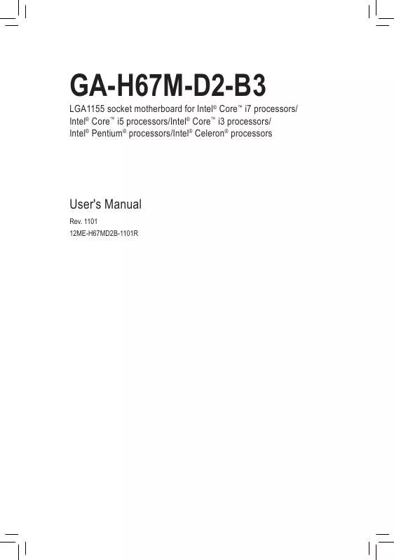 Mode d'emploi GIGABYTE GA-H67M-D2-B3