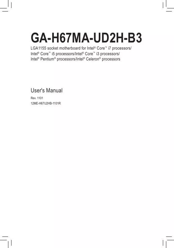 Mode d'emploi GIGABYTE GA-H67MA-UD2H-B3