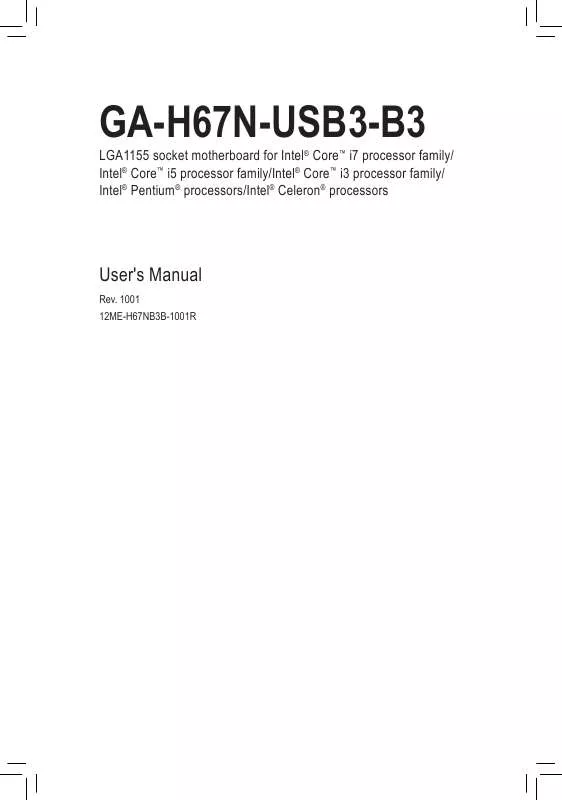 Mode d'emploi GIGABYTE GA-H67N-USB3-B3