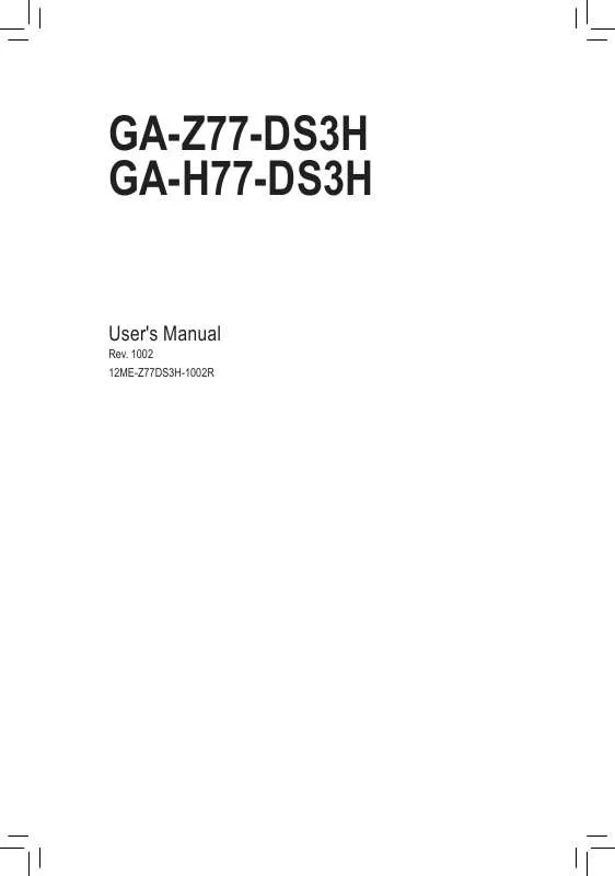 Mode d'emploi GIGABYTE GA-H77-DS3H