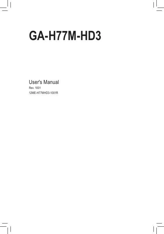 Mode d'emploi GIGABYTE GA-H77M-HD3