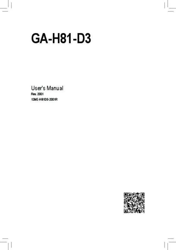 Mode d'emploi GIGABYTE GA-H81-D3
