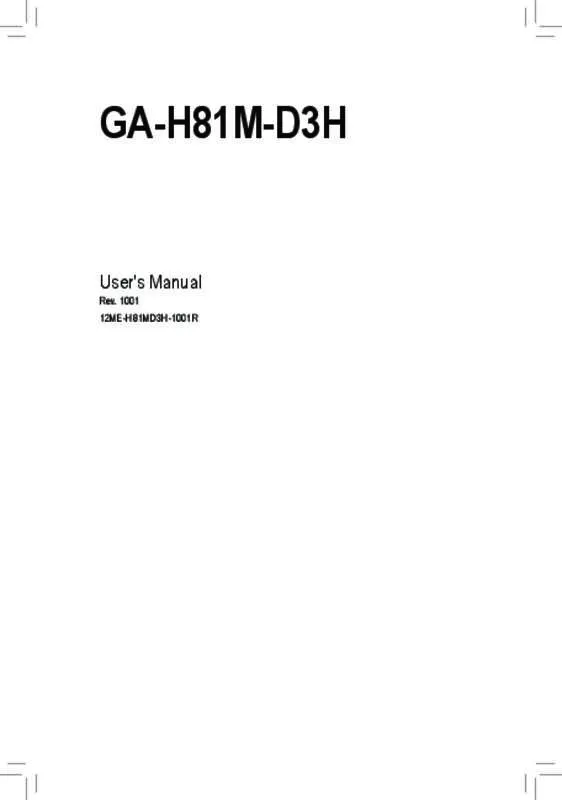 Mode d'emploi GIGABYTE GA-H81M-D3H