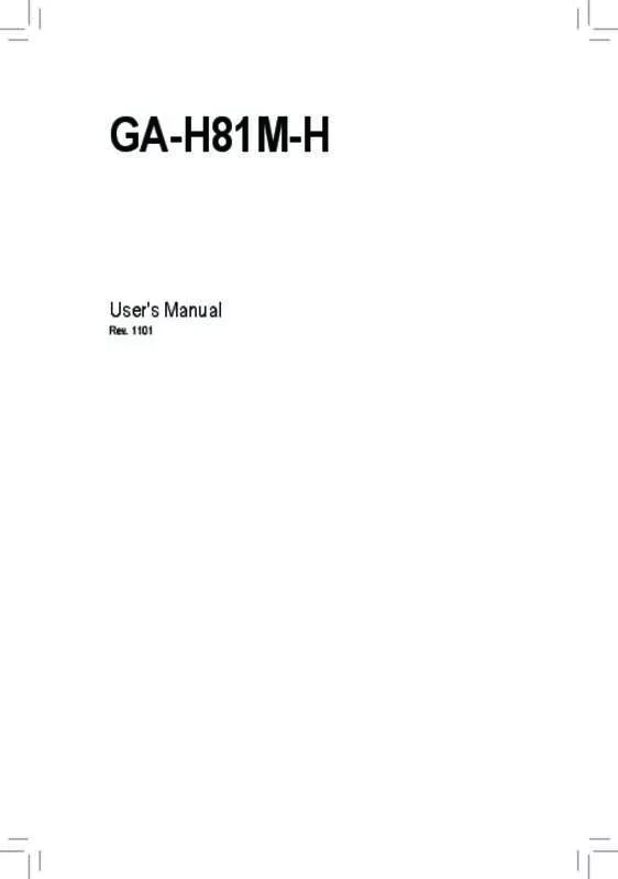 Mode d'emploi GIGABYTE GA-H81M-H