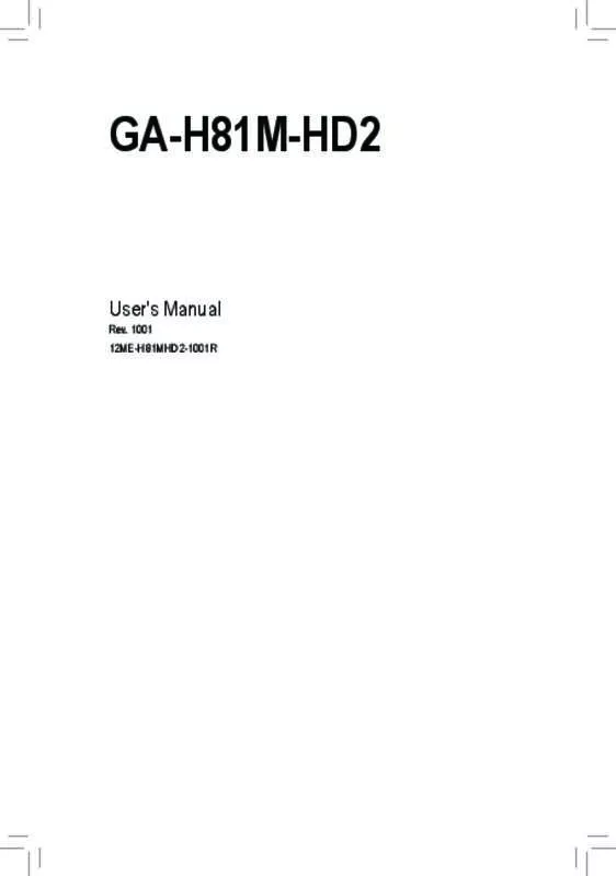 Mode d'emploi GIGABYTE GA-H81M-HD2