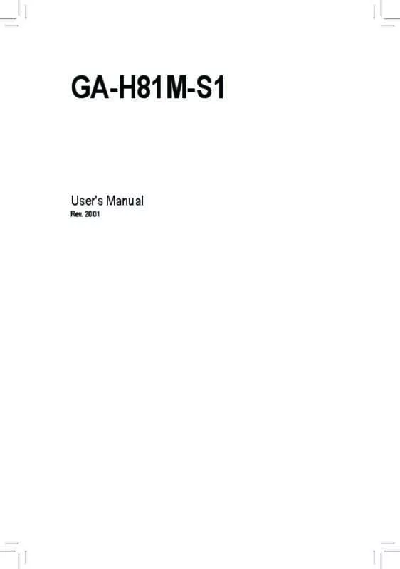 Mode d'emploi GIGABYTE GA-H81M-S1