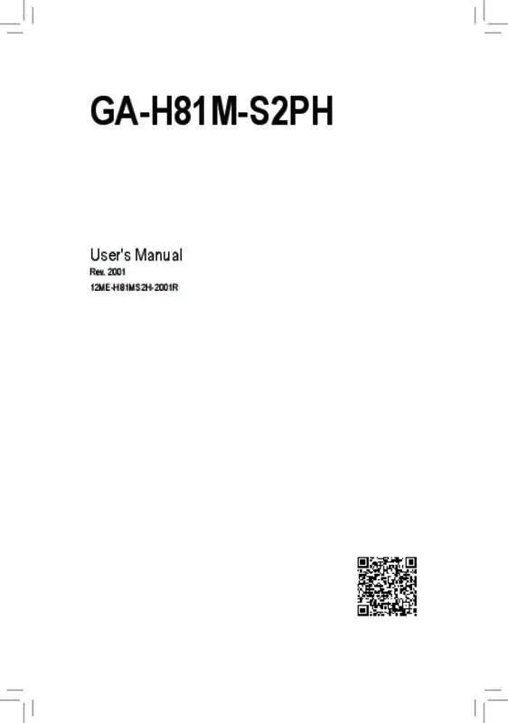 Mode d'emploi GIGABYTE GA-H81M-S2PH