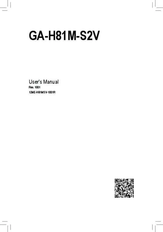 Mode d'emploi GIGABYTE GA-H81M-S2V