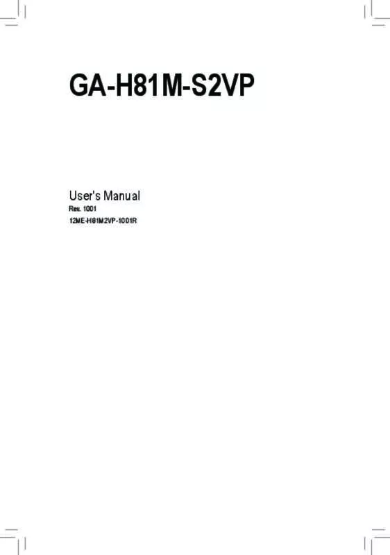 Mode d'emploi GIGABYTE GA-H81M-S2VP