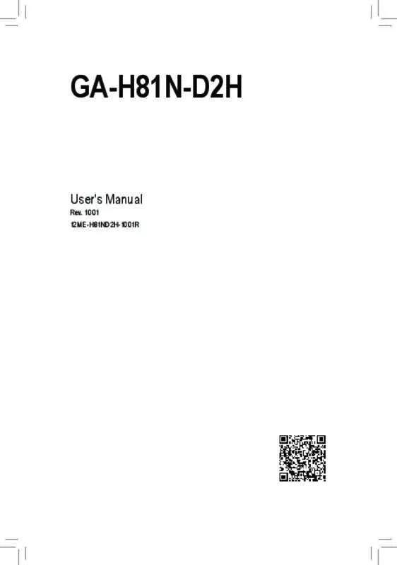 Mode d'emploi GIGABYTE GA-H81N-D2H