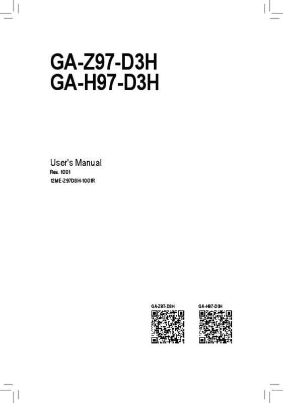 Mode d'emploi GIGABYTE GA-H97-D3H