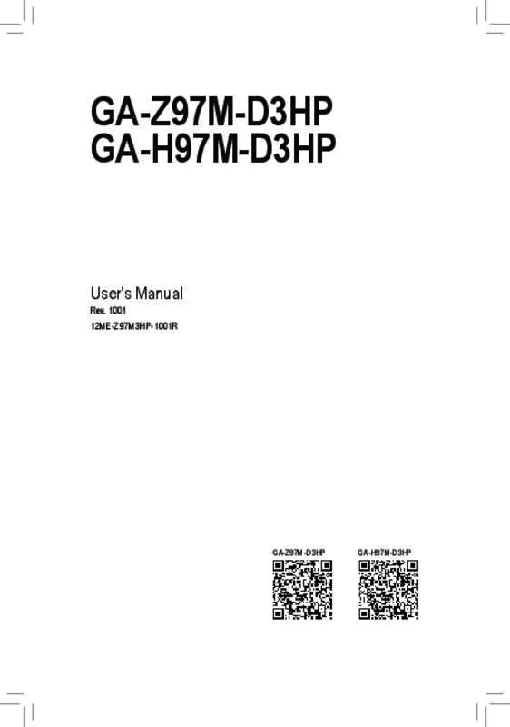 Mode d'emploi GIGABYTE GA-H97M-D3HP