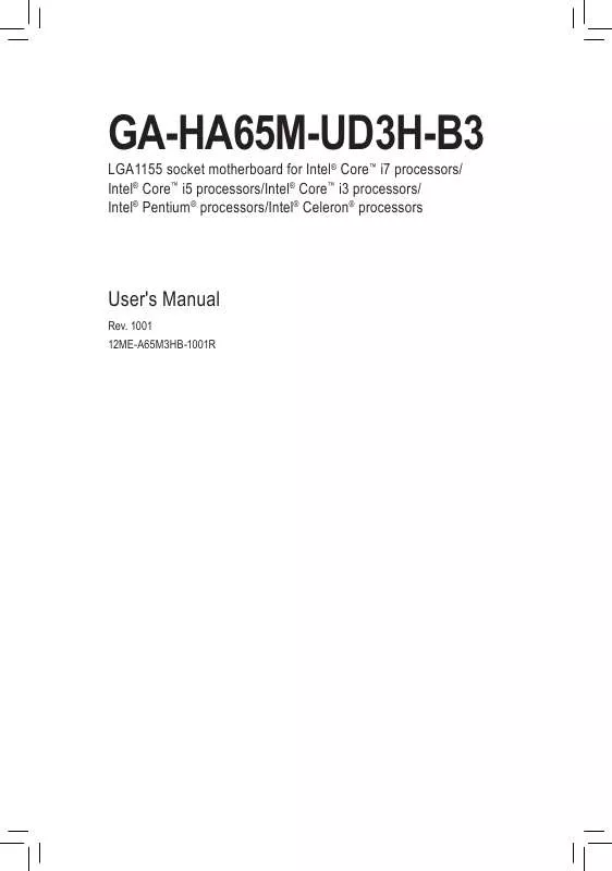Mode d'emploi GIGABYTE GA-HA65M-UD3H-B3