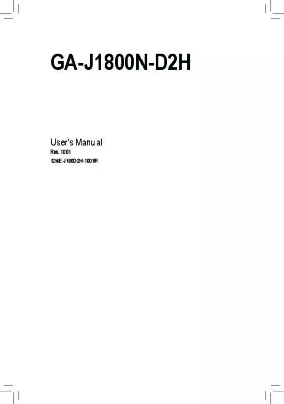 Mode d'emploi GIGABYTE GA-J1800N-D2H