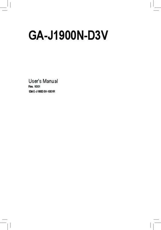 Mode d'emploi GIGABYTE GA-J1900N-D3V