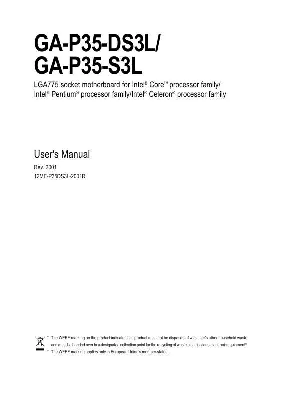 Mode d'emploi GIGABYTE GA-P35-DS3L