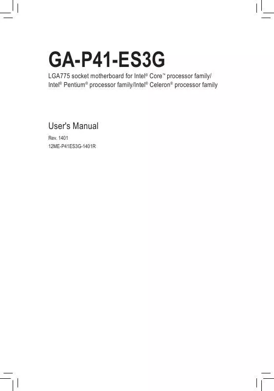 Mode d'emploi GIGABYTE GA-P41-ES3G