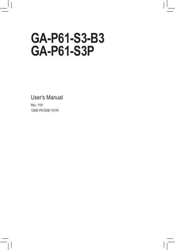 Mode d'emploi GIGABYTE GA-P61-S3P