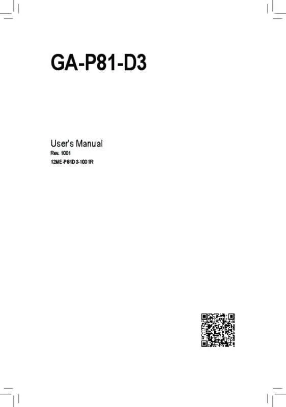 Mode d'emploi GIGABYTE GA-P81-D3