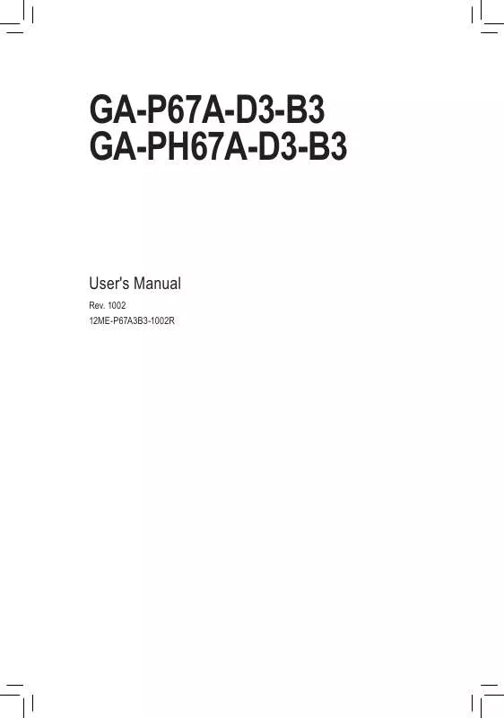 Mode d'emploi GIGABYTE GA-PH67A-D3-B3