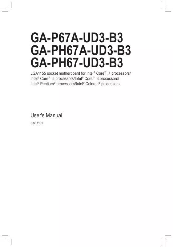 Mode d'emploi GIGABYTE GA-PH67A-UD3-B3