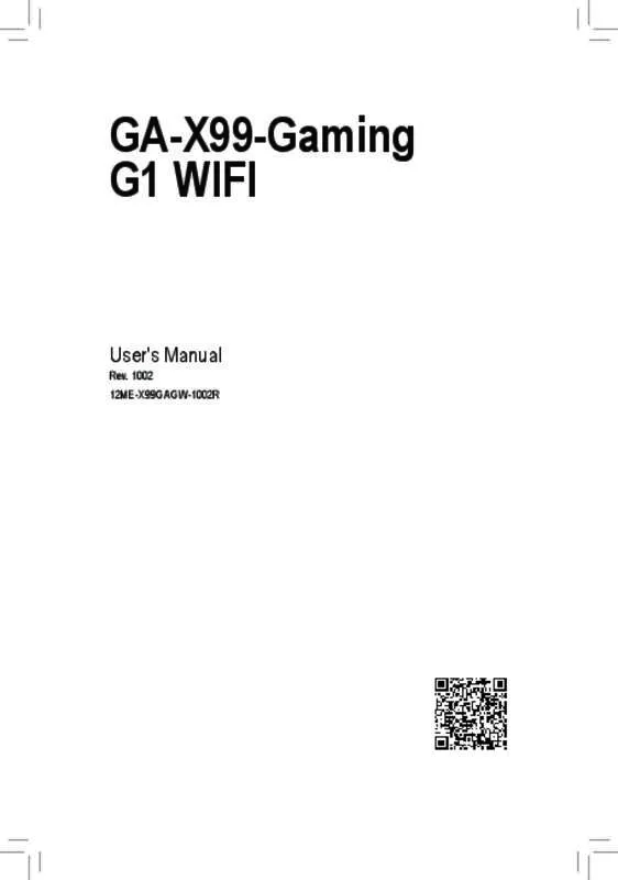 Mode d'emploi GIGABYTE GA-X99-GAMING G1 WIFI