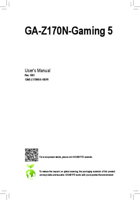 Mode d'emploi GIGABYTE GA-Z170N-GAMING 5