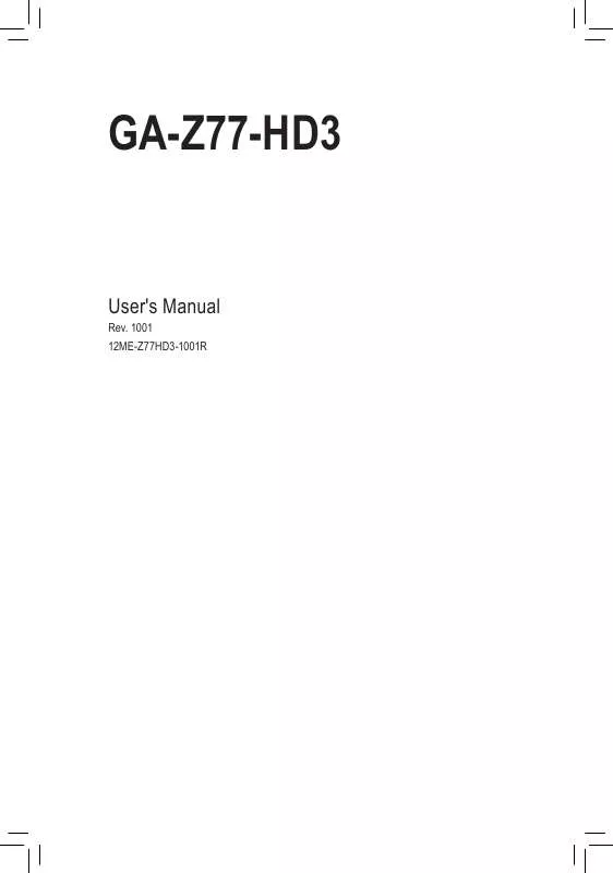 Mode d'emploi GIGABYTE GA-Z77-HD3