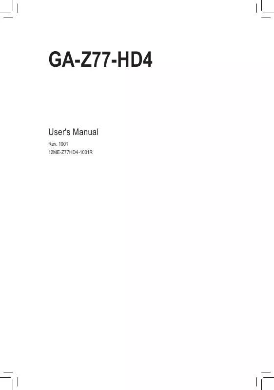 Mode d'emploi GIGABYTE GA-Z77-HD4