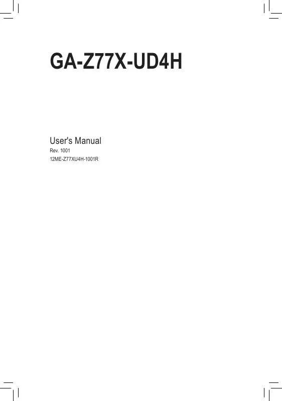 Mode d'emploi GIGABYTE GA-Z77X-UD4H