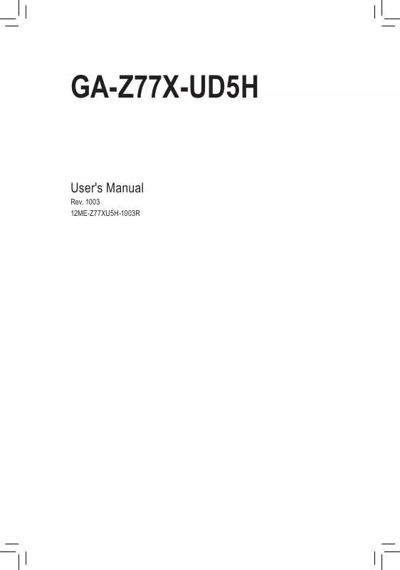 Mode d'emploi GIGABYTE GA-Z77X-UD5H