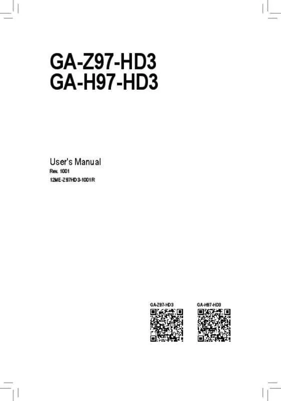 Mode d'emploi GIGABYTE GA-Z97-HD3