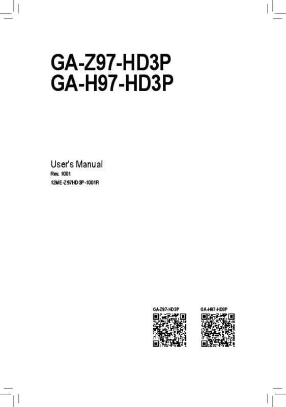 Mode d'emploi GIGABYTE GA-Z97-HD3P