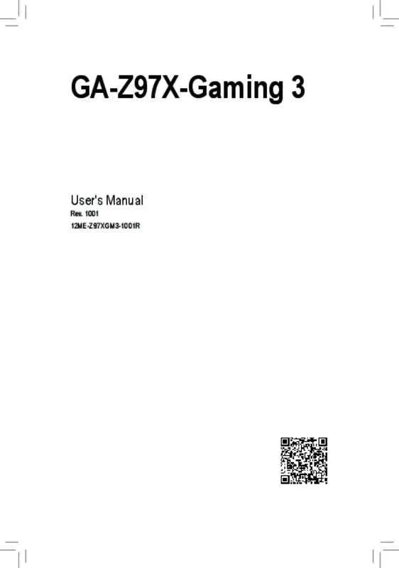 Mode d'emploi GIGABYTE GA-Z97X-GAMING 3