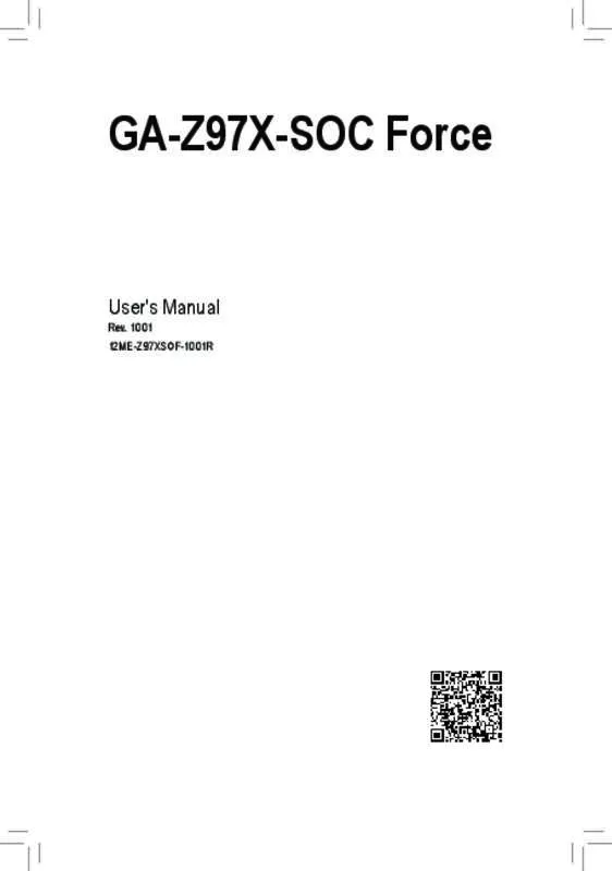 Mode d'emploi GIGABYTE GA-Z97X-SOC FORCE