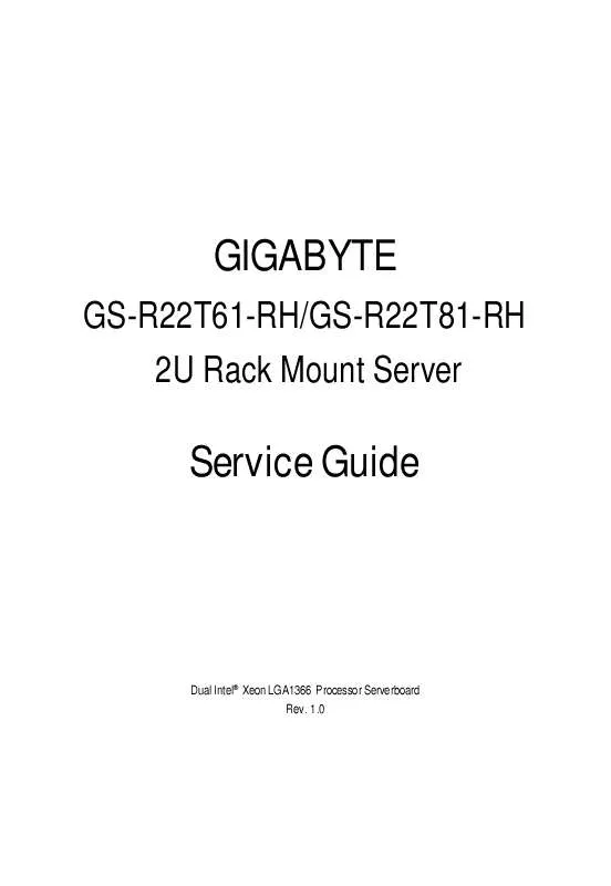 Mode d'emploi GIGABYTE GS-R22T61