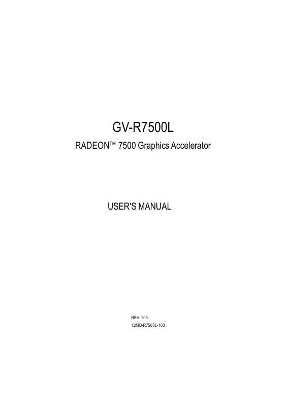 Mode d'emploi GIGABYTE GV-R7500L