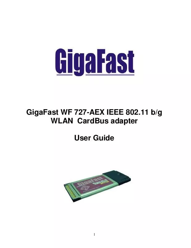 Mode d'emploi GIGAFAST WF727-AEX