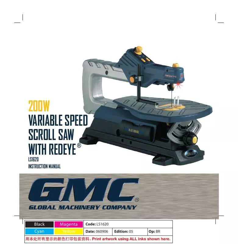 Mode d'emploi GMC REDEYE VARIABLE SPEED SCROLL SAW