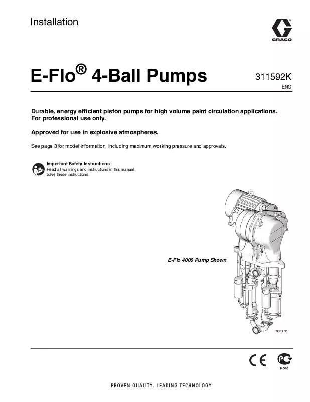 Mode d'emploi GRACO E-FLO 4-BALL PUMPS
