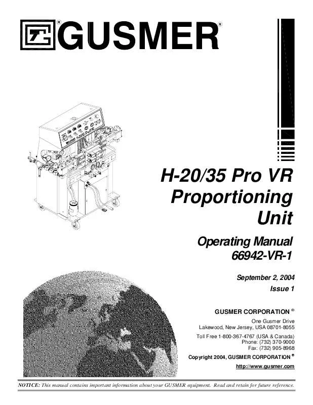 Mode d'emploi GRACO H-35 PRO VR